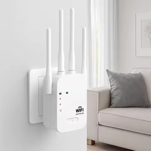 Durable 4 Antennas WiFi Repeater High Speed Dual Band WiFi Booster Stable Heat Dissipation WiFi Exte