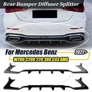 For Mercedes Benz C Class W206 C200 C260 C300 C43 AMG 2022-2025 Rear Bumper Lip Splitter Diffuser Si