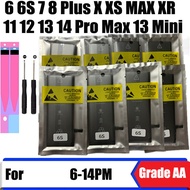 เปลี่ยนแบตเตอรี่โทรศัพท์มือถือสำหรับ iPhone 6S 7 8 6 Plus SE 5S 5 X XS XR MAX 11 12 13 Mini 14 Pro Max Plus battery replacement for iPhone 7 Plus แบตเตอรี่ ไอโฟน7Plus / 6Plus / ไอโฟนX / ไอโฟน11