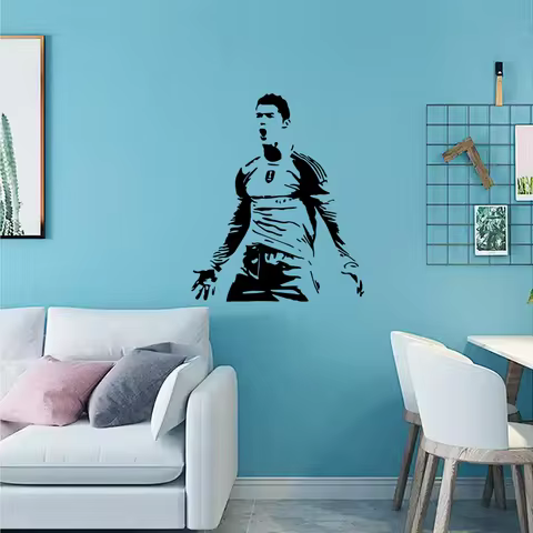 Football Cristiano Ronaldo Vinyl Wall Sticker Soccer Athlete Home Decor Wall Decals Art Mural For Ki