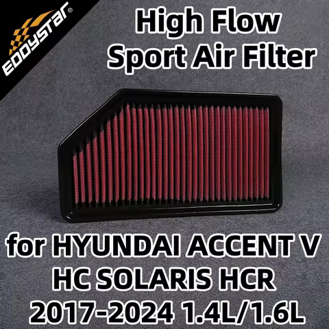 High Flow Sport Air Filter for HYUNDAI ACCENT V HC SOLARIS HCR 2017-2024 1.4L/1.6L Washable Racing I