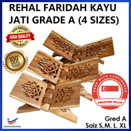 [SINGAPORE SELLER] GRADE A TEAK WOOD REHAL/ REHAL KAYU JATI FARIDAH GRED A + free Quran Pointer (4 sizes)