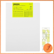 Midori Flat Diary 2027 Monthly Planner with Bookmark A4/A5 Limited Edition Black/White Starting Octo