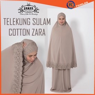 Telekung Sulam Cotton Zara (NEX) Exclusive by Jakel Malaysia Ready Stock 100% High Quality Cotton Jakel