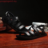 Big Size Men's Leather Gladiator Sandal Outdoor Beach Shoe Breathable Waterproof