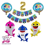 Balkar Baby Shark Banner Decoration Set/Foil Shark Balloons/Baby Shark Banner