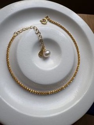 $110❌👉$100 S925純銀鍍金滿天星手鍊連天然珍珠滴漏 S925 silver pearl dangling bracelet,bracelets, ring,rings,earring,ea