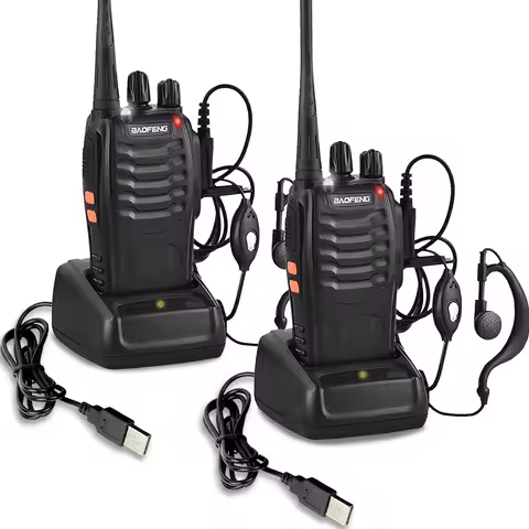 1PC/2PCS Baofeng 888S Walkie Talkie 888S 5W Ham Two-Way Radio Set UHF 400-470MHz 16CH Walkie-Talkie 