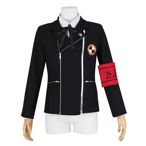 HOLRAN Men Costume Cosplay Gekkoukan High School Makoto Yuki Badge Costume Jacket with Upper Armband