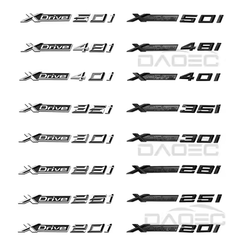 Car Trunk Chrome Letters Badge Emblem Decals Sticker For BMW XDrive 20i 25i 28i 30i 35i 40i 48i 50i 