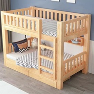 {SG Sales}Double Decker Bed Frame Double Bed Loft Bed High Low Bunk Bed Solid Wood Bed Bunk Bed High and Low Bunk Bed Adult Bunk Bed Bed Bunk Bed Thickening Bolding Kids Bed