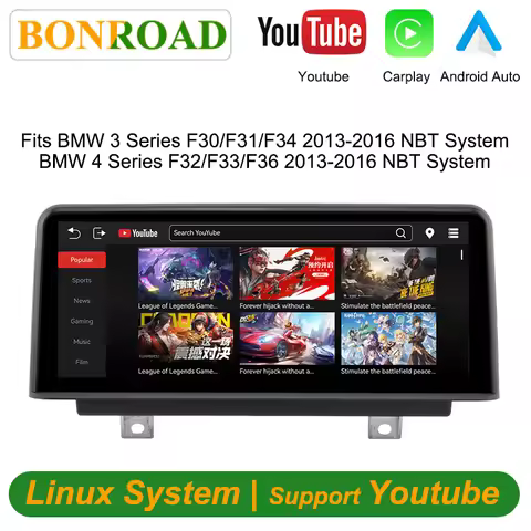 Bonroad 10.25 inch Linux Wireless Carplay Android Auto Multimedia Stereo Touchscreen With Youtube Fo