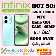 infinix hot 50i NFC 12+128 GB Gaming processor helio G81 kamera 48 mp (pengganti 40i ) (imei terdaft