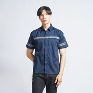 Kemeja Safety Lengan Pendek Baju Proyek Seragam Bengkel Mekanik Werpak Kerja Teknik Wearpack Safety