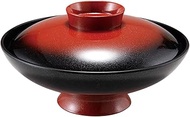 Fukui Craft 30120290 Heat Resistant Gavel Bowl, 7 Size, Black with Red Bokashi Pearl