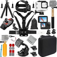 Gurmoir Action Camera Accessories Kit with Waterproof Case for GoPro Hero12 Black/Hero11 Black/Hero10 Black/Hero9 Black (DT06)