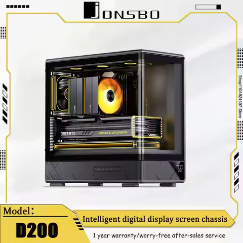 JONSBO D200 MATX Chassis Sea View Room Curved Glass Columnless Chassis 240 Water Cooling Type-C Game