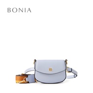 Bonia Silver Grey Miley Mini Saddle Belted Waist Bags