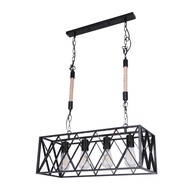 โคมไฟแขวนเหล็ก (E27x4) LUZINO รุ่น 82708 สีดำด้าน