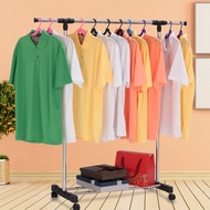 Gantungan Baju Berdiri Single Besi 4 Roda Stand Hanger Tempat Pakaian - Stand Hanger Single Murah Ra