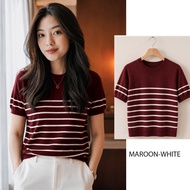 Short sleeve blaster Sweater women's knit striped blouse/ Sweater woman