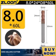 Zloon HRC55มุมปัดเศษคาร์ไบด์ End Mill โลหะผสมเคลือบทังสเตนเหล็กเครื่องมือตัด4ขลุ่ยตัดกัด CNC Maching