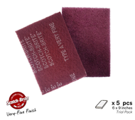 [100% Original ]3M 7447 Scotch Brite General Purpose Hand Pad - [Maroon] SB_ ASD_ PAD_ Hand Finishin