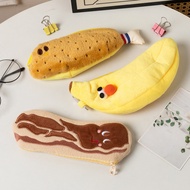 TRI Unique pen box inanimate food funny meme fried shrimp chicken drumsticks banana storage purse