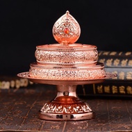 T Tibetan Buddhist Supplies Dharma Tools Red Copper Eight Auspicious Manza Plate Mancha Romanda Plat