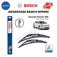 Genuine Bosch Advantage BA2614 U Hook Wiper Set for Hyundai Elantra MD 5th Gen (Year 2010-2016) (26"