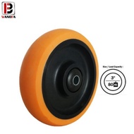"3"(Heavy Duty Pu Roller) Bangfa Medium Duty TPU Double Ball Bearing Castor Wheel 3" (Wheel)