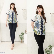 Nine Blouse Wanita Atasan Wanita Blouse Batik Lengan Pendek