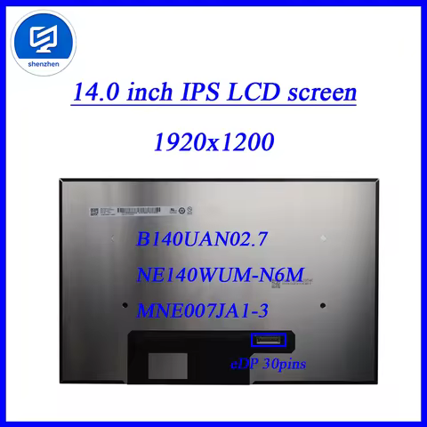 Replacement 14" Laptop LCD Screen B140UAN02.7 NE140WUM-N6M MNE007JA1-3 Display Matrix Panel 1920x120