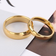 Fashion Stainless Steel Couple Ring Smooth Jewelry Classic Simple Gold Color Wedding Engagement Rings for Women Men Lovers Gift