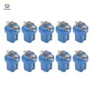 10Pcs LED Bulb Meter Dash B8-5D T5 Lamp with Holder Blue Tuning Auto Car Light