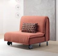 【生活家傢俱】HT-13-1：粉色布單人沙發床【台中家具】單人沙發 布沙發 單人床墊 單人椅 布套可拆洗 附抱枕