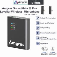 Amgras ANC Microphone Mini Lavalier Noise Reduction HD Audio Video Recording Mini Mic  for phone And