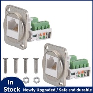 2PCS RJ45 Panel Mount Screw Terminal Adapter, RJ45/8P8C Female Panel Mount Connector, RJ45 Solderles