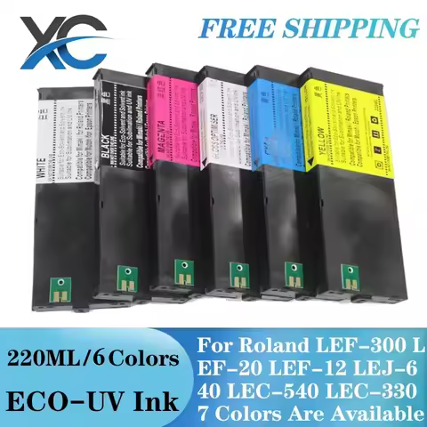 ECO-UV Ink Cartridge Full With 220ML UV Ink For Roland LEF-300 LEF-20 LEF-12 LEJ-640 LEC-540 LEC-330
