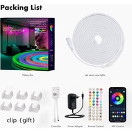 RGB LED Neon Strip Light Bluetooth Control Party Decoration Lamp IP67 Waterproof Lexible Ribbon Rope