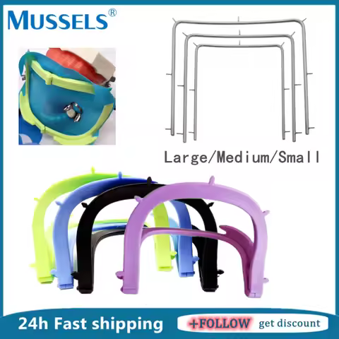 1PC Dental Rubber Dam Frame Holder Foldable Plastic Stainless Steel Oral Barrier Sheets Tool Dentist