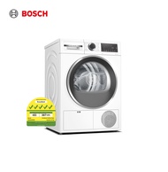 Bosch WQG24200SG 9kg Heatpump tumble dryer with drainage kit , LED Display ,AutoDrying Technology,Easy clean Condenser, Antivibration side panel,Stainless Steel Drum,5 ticks energy efficiency rating PLC