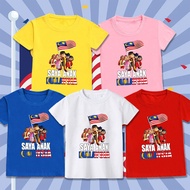 Saya Anak Malaysia Design Malaysia National Day Kid T-shirt for Boys and Girls MY Independence Day
