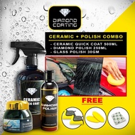 Diamond Coating【Quick Coating】💎Diamond Polish & Ceramic Coating Spray Coating Car & Glass polish (Co