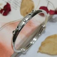999 Solid Silver Mouse Bangle. 999足银老鼠手镯.