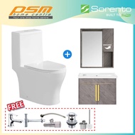 SORENTO One Piece Water Closet Rimless Flushing Bathroom Stainless Steel 304 Basin Cabinet Package S