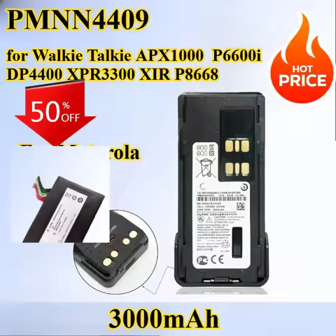 For Motorola PMNN4409 Battery Pack USB Type C Port 3000mAh for Walkie Talkie APX1000 P6600i DP4400 X