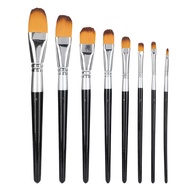 [Ship in 24h] 8Pcs Artist Paint Brush Set Nylon Hair Brushes for Oil/Acrylic/Watercolor Painting