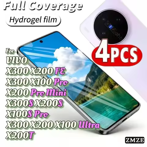4 Pieces HD TPU Hydrogel Film For VIVO X300 X200 X100 Ultra X200T X300 X200 FE X300 X100 Pro X200 Pr