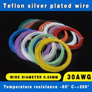 Teflon Silver Plated Wire 30AWG Wire Diameter 0.68mm FEP Teflon High Temperature Resistant Wire, Thi